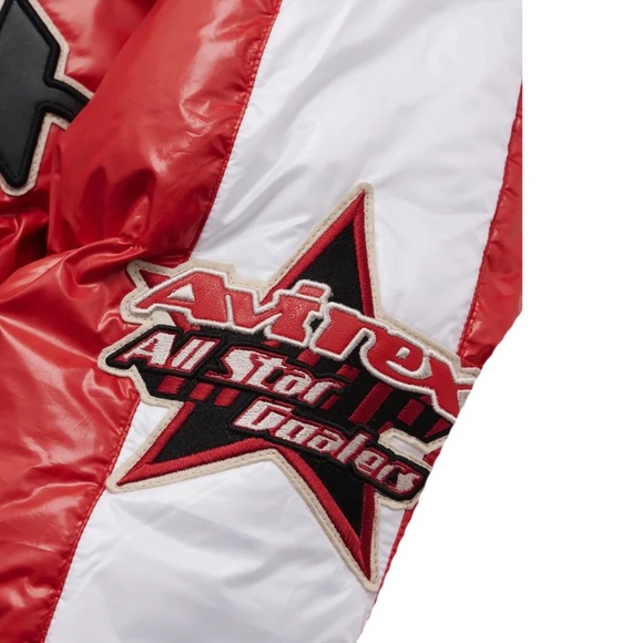 AVIREX • Salvage Red All-Star Goalers Hoodie Down Parka Jacket - Picture 6 of 12